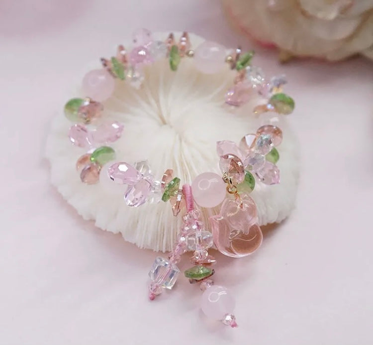 Rose Quartz Crystal Bracelet , Gift for Her